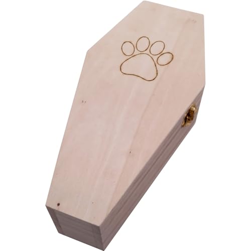 PrimoLiving petbye Holz Kleintiersarg Natur belassen - Größe S für sehr kleine Haustiere - Tiersarg mit festem Metallverschluss - Sarg aus hochwertigem Holz