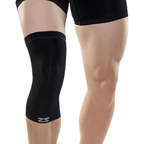 Zensah Compression Knee Sleeve - Knee Brace to Relieve Knee Pain and Treat Runners Knee for Men and Women (Large, Midnight Black) Cover