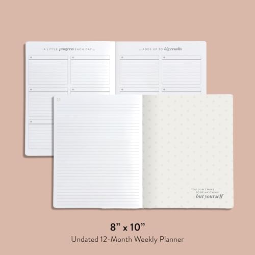 Erin Condren Undated Softbound Life Planner, 8” x 10” 12-Month Weekly & Monthly Planner Journal, Horizontal Layout, Soft Cover, Layflat Binding, Daisy Blooms Cover Design, Neutral Interior Design