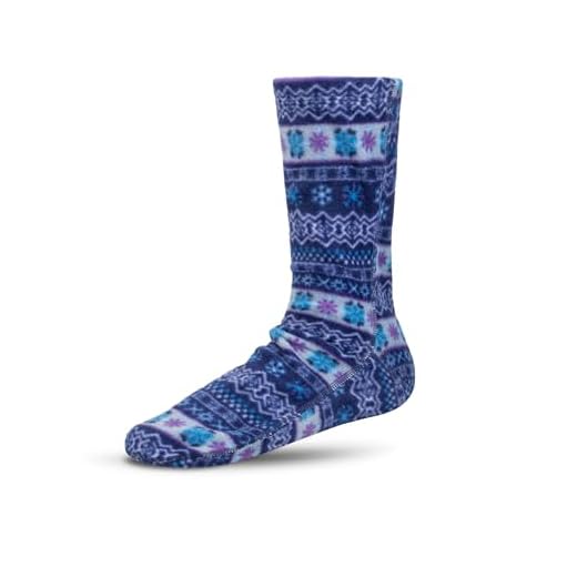 Acorn unisex adult Versafit, Breathable and Moisture Wicking, Mid-calf Fleece slipper socks, Icelandic Blue, Medium US