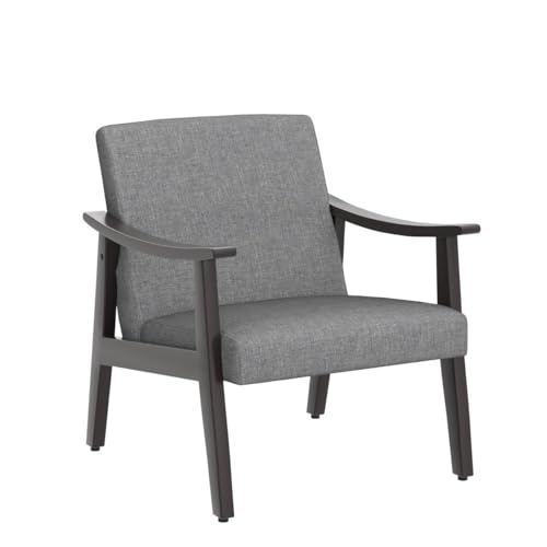 Yaheetech Leisure Chair With Solid Armrest And Feet, Modern Mid-Century Accent Chair, Linen Fabric Side Sofa For Living Room Bedroom thumb #4