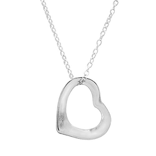 Ritastephens Sterling Silver or Gold-tone Mini Floating Open Heart Pendant Necklace 18 Inches2