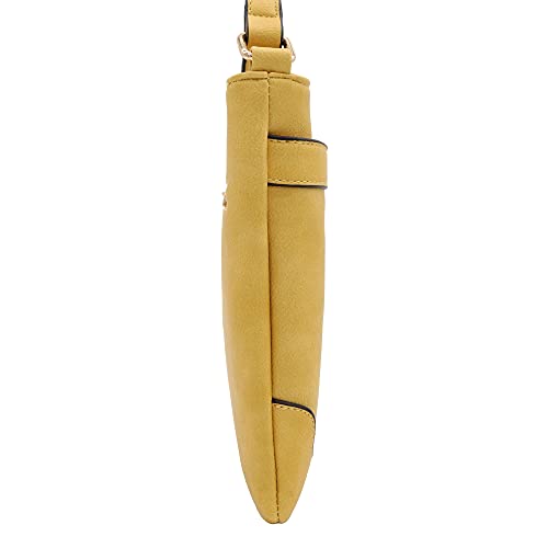 Image of Medium Size Solid Modern Classic Crossbody Bag with Gold Plate
