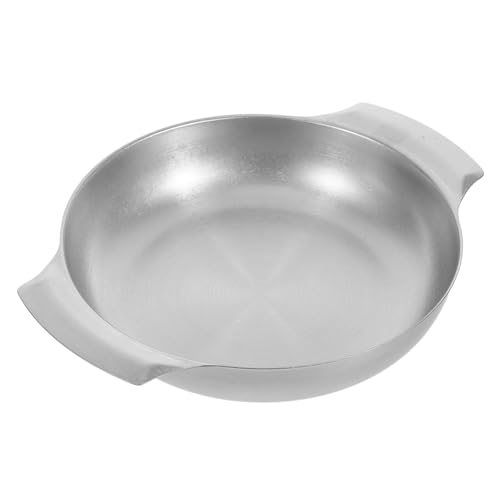 Unomor Stainless Steel Paella Skillet Saucepan Korean Soup Pots Induction Shabu Pot 22cm Nonstick Frying Pans