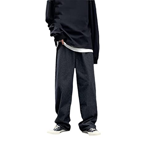 Jean ample droit pour homme WEGUKRI noir style hip-hop