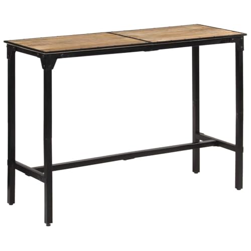 Mesa de bar industrial de 150 cm de largo para salón de madera duradera 2