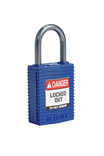 Image of Brady CPT-BLU-25AL-KD6PK SafeKey Padlock, Blue, 2.6 in H x 1.25 in W x 0.75 in D