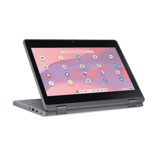 Image of Lenovo Chromebook 500e Gen 5 M89 83TA0002US 11.6 inch Touchscreen Convertible 2 in 1 Chromebook - HD - 60 Hz - MediaTek - 4 GB - 64 GB Flash Memory - English (US) Keyboard - Luna Gray