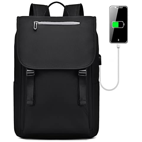WOTENCE School Backpack for Men and Women Casual Travel Daypacks 15.6 Inch Waterproof School College Backpack with USB Port Teen College Bag(Black) Cover