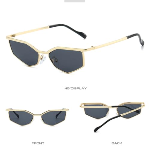 Lunettes de soleil œil de chat contre les reflets et UV400 en métal - 3