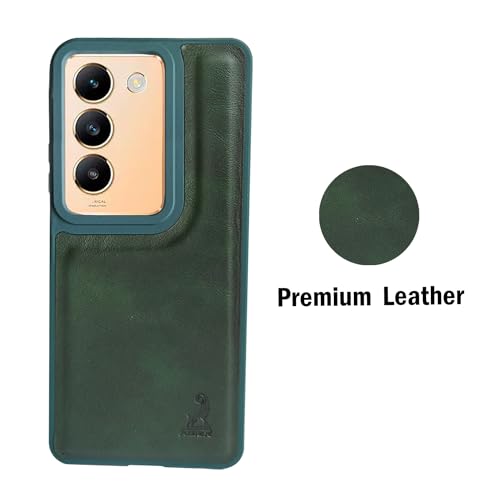 Image of AIBEX Shield Back Cover Case Compatible with Vivo T3 5G / Vivo Y200e 5G Back Cover | Flexible Vegan Leather | Full Camera Protection | Raised Edges | Super Soft-Touch | Bumper Case