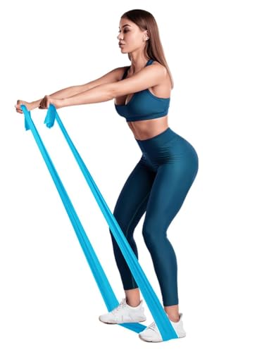 Image of A-Tape Resistance Thera Bands for Unisex | Elastic Exercise Band Set | Resistant Workout Bands for Booty, Glute, Leg & Thigh Exercising (51 * 6 Inch) (Blu)