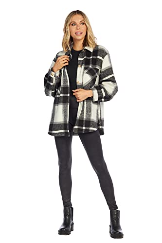 Mud Pie womens Highland Plaid Womens Oversized Shacket4