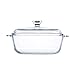 HUSANMP Casseruola quadrata in vetro trasparente con coperchio, teglia con coperchio in vetro, casseruola in vetro per forno, congelatore e lavastoviglie (1,5 litri quadrati)