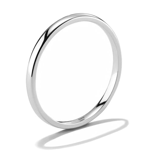 NOKMIT 2mm Silver Wedding Bands for Women Men Dainty Silver Tungsten Cigar Band Rings Thumb Pinky Ring High Polish Non Tarnish Comfort Fit Size 4-12(Silver-2mm,6)