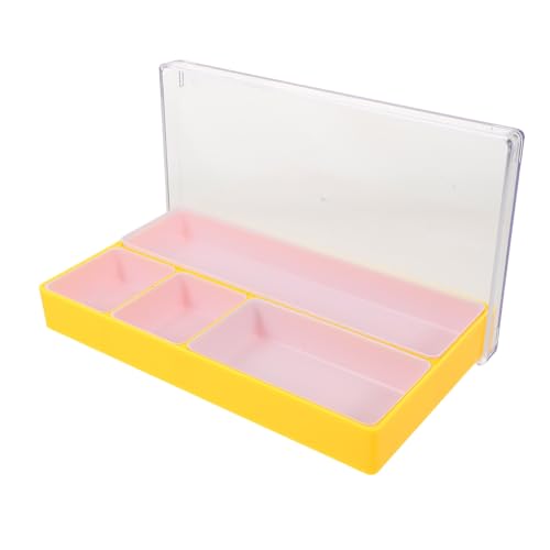Boîte de rangement plastique jaune pour pièces de montre et réparation