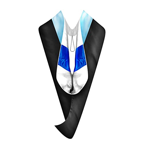 Image of Education Master Hood Graduation Master Degree Hood, Various College Colors Available Light Blue (White /Blue)