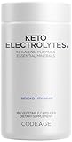 Codeage Keto Electrolytes Supplement – Vegan Electrolyte Tablets w Magnesium, Potassium, Calcium & Salt - Electrolyte Powder Salt Pills & Drink Hydration Supplements – Non-GMO, Keto Diet -180 Capsules