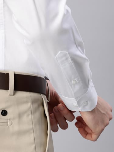 Image of Majestic Man Men's Solid Cotton Blend Wrinkle-Resistant Slim Fit Easy-Iron Formal & Office Wear