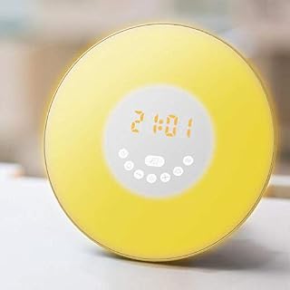 FM Radio Alarm Clock Simulation Sunrise Sunset Nature Wake up Light Colorful Atmosphere LED Night Light Table lamp Alarm Clock