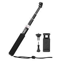 HSU Extendable Selfie Stick, Wasserdichter Handgriff für GoPro Hero 13/12/11/10/9/8/7/6/5/4, Handheld-Einbeinstativ Kompatibel mit Handys und Anderen Action-Kameras (20-57,6CM) – Ansicht 7