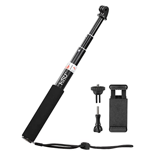 Hsu Extendable Selfie Stick，Waterproof Hand Grip For Gopro Hero 11/10/9/8/7/6/5/4, Handheld Monopod Compatible With Cell Phones, Akaso Campark And Other Action Cameras #TOP6
