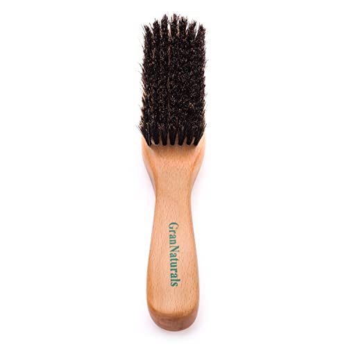 Grannaturals Boar Bristle Slick Back Hair Brush - Women's And Men's Hairbrush With Natural Wood Handle & Thick Medium Stiffness Bristles - Detangles Hair, Fights Frizz - Professional Barber, Styling & Grooming Accessories #TOP4