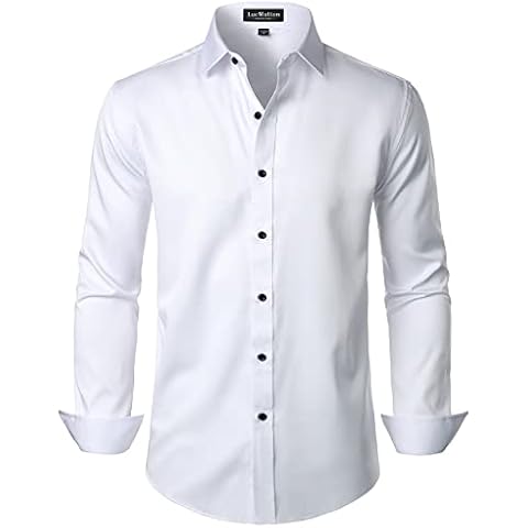 LucMatton Men's Stretch Wrinkle-Free Dress Shirt Cover