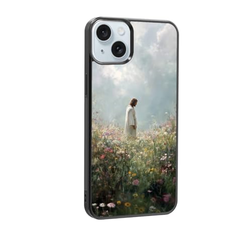 qizjio Jesus Phone Case, Shockproof Protective Christian Art Cover for iPhone 15 Plus