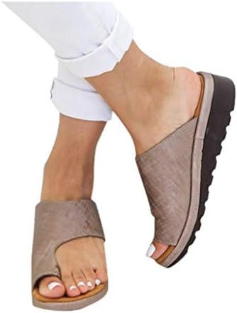 SSYUNO Women's 2019 New Comfy Platform Toe Ring Wedge Sandals Shoes Summer Beach Travel Shoes Comfortable Flip Flop…