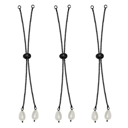 Image of SATRA TRADERS Adjustable Slider Chain With Pearl Stopper Bracelet | Size : 4inch | Qty : 10pcs | B04