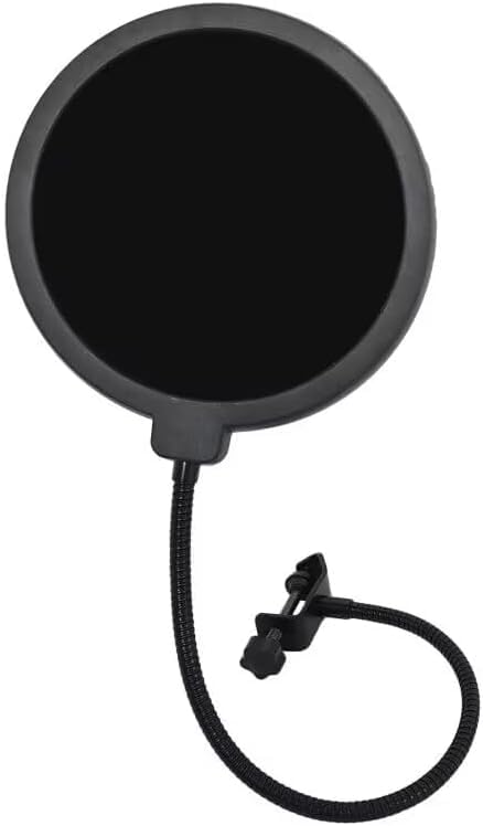 Image of Techtest Microphone Pop Filter Windscreen Shield with Dual Layer Mesh & Gooseneck Clamp for Studio Recording, Broadcasting, Streaming, Vocal Singing, Podcasting, Gaming, Speech Mic Pop Guard Accessory