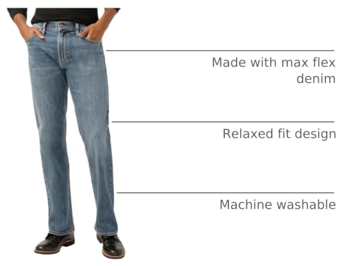 Image of Silver Jeans Co. Men's Zac Relaxed Fit Straight Leg Jean - Legacy