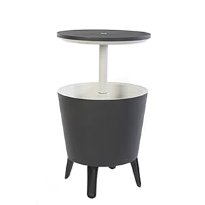 Keter Modern Cool Bar Outdoor Patio Furniture and Hot Tub Side Table with 7.5 Gallon Beer and Wine Cooler, Dark Grey Keter Modern Cool Bar Outdoor Patio Furniture and Hot Tub Side Table with 75 Gallon Beer and Wine Cooler Dark Grey