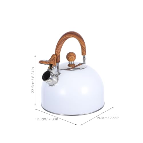 Hervidor de silbato de acero inoxidable blanco de 2.5 litros para cocinas modernas 3