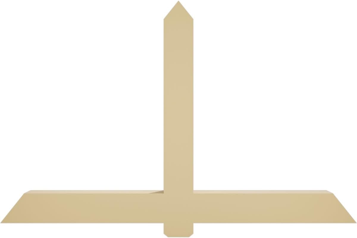 72"W x 45"H x 6"D x 6"F, 15/12 Pitch, Eugene Signature Urethane Gable Bracket, Primed Tan