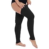 Durio 1 Paar übergröße Overknee Stulpen Beinwärmer Lang Beinstulpen Damen Überknie fußlose Legwarmer Schwarz Einheitsgröße