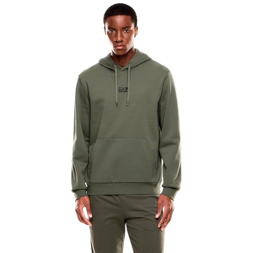 Sweat à capuche EA7 homme vert militaire vêtement de sport confortable taille XL