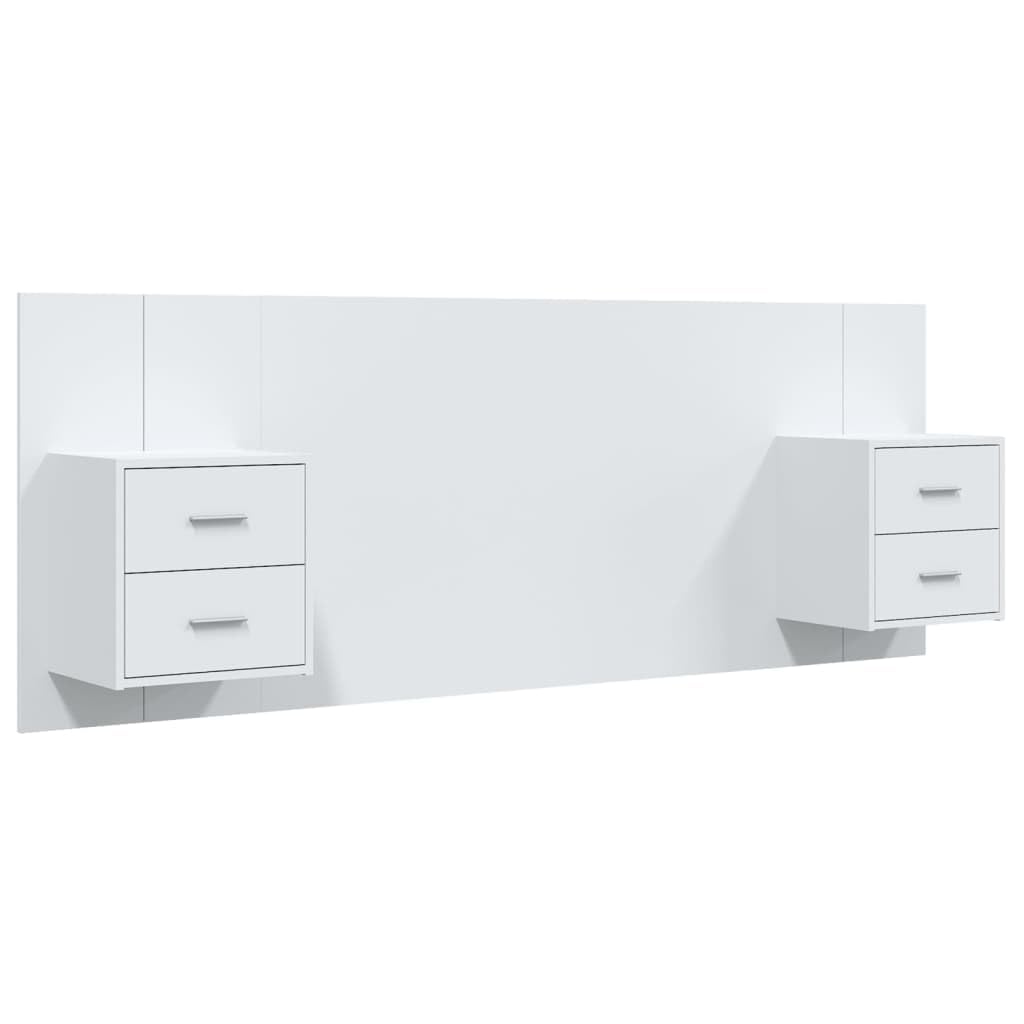 vidaXL Tête de lit avec armoires Blanc Bois d'ingénierie