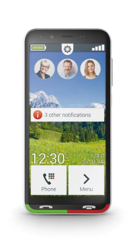 Emporia Super Easy 4G Smartphone - Lättanvänd, SOS-knapp, svart