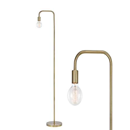 Grand lampadaire debout 70 pouces en laiton mat à commande au pied