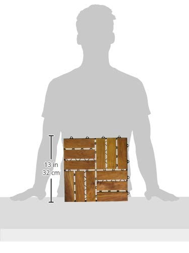 Bare Decor 12 Slat EZ Teak Flooring, 1 Sample Tile, Brown - Image 4