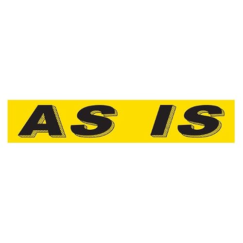 As is Slogan Window Stickers Black Yellow Vinyl 14.5" x 2.75", 48 Pack