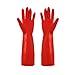 BESTonZON 1 Paar Latex- Geschirrspülhandschuhe Innner Plüsch- Reinigungshandschuhe Haushaltsküchen- Reinigungswerkzeug (rot)