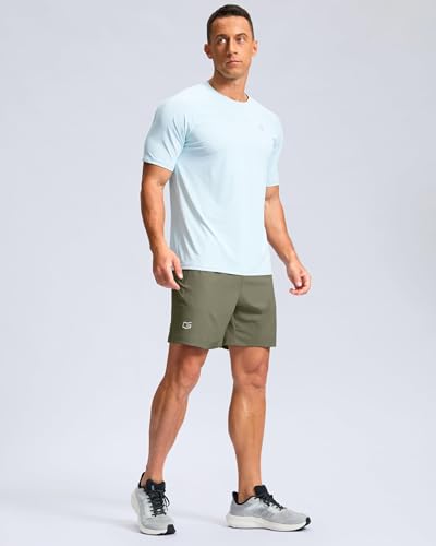 Image of G Gradual Men's Athletic Running Shorts with Zipper Pockets Quick Dry 7 inch / 5 inch / 9 inch Workout Gym Shorts for Basketball Hiking