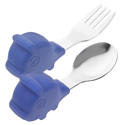 ERINGOGO Silicone Baby Fork and Set Toddler Utensils for Durable and Easy to Clean Cutlery for Home and Travel 2-Piece Set