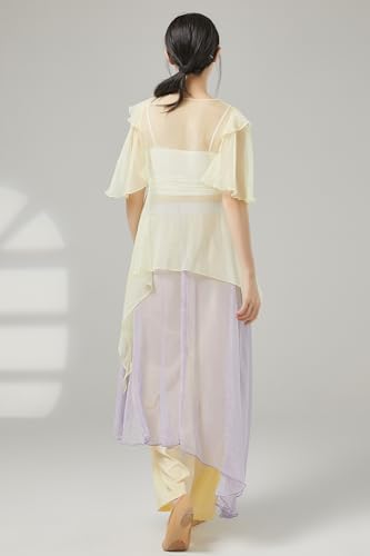 Pantalons chiffon fluides larges amples légers volants chic femmes - 7