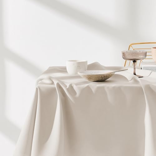 Nappe de table 140x300 cm beige clair rectangulaire imperméable et lavable room99 Aura - 3