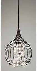 Indoor 3-light Copper/ Crystal Pendant Chandelier