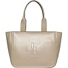Calvin Klein Bold CK Medium Tote Lv04F3218G, Bolsa de Mano para Mujer, Brown (Desert Taupe), One Size